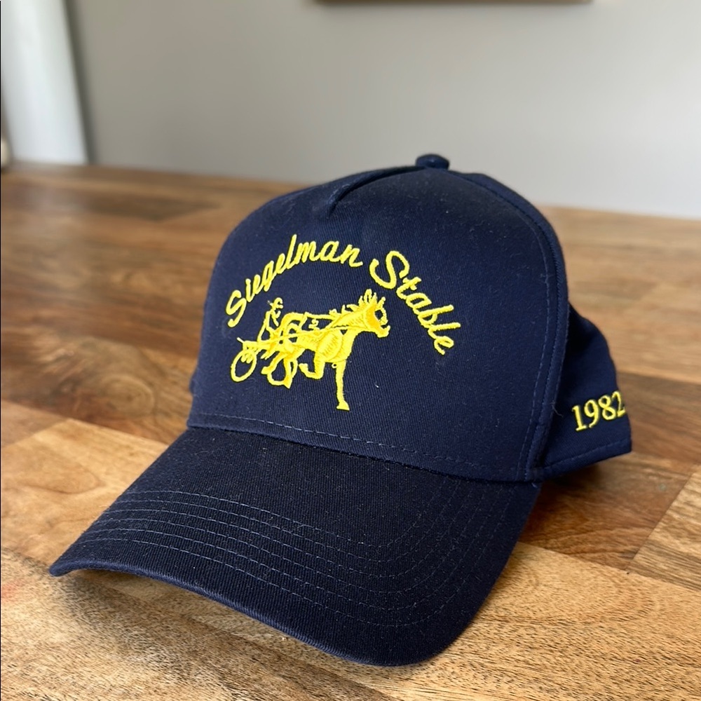 Siegelman Stable Navy Blue Hat with Yellow Embroidery